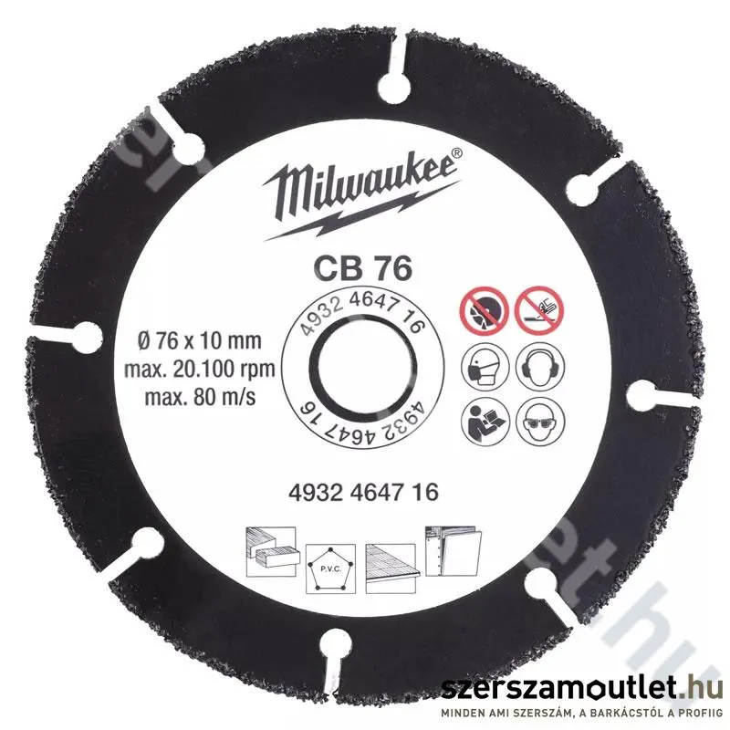 MILWAUKEE 76 mm karbid vágótárcsa (4932464716)