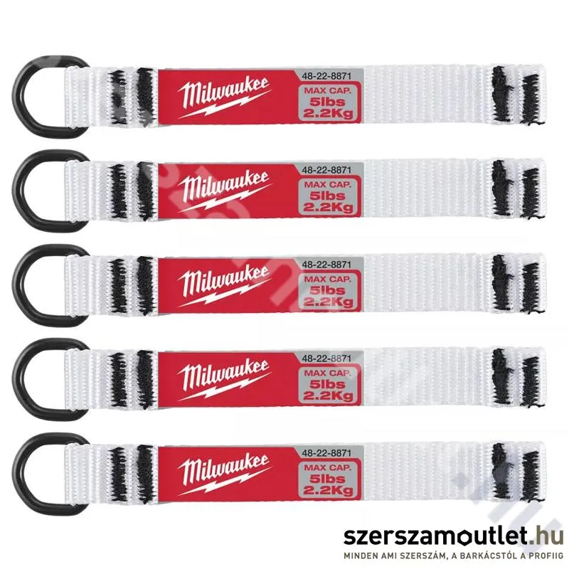 MILWAUKEE D-gyűrűs rögzítőszalag 2,2 kg-ig (5db) (4932471431)