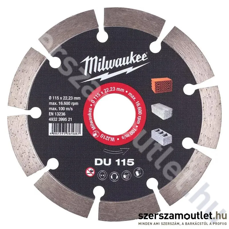 MILWAUKEE DU115 Gyémánt vágótárcsa 115mm (4932399521)
