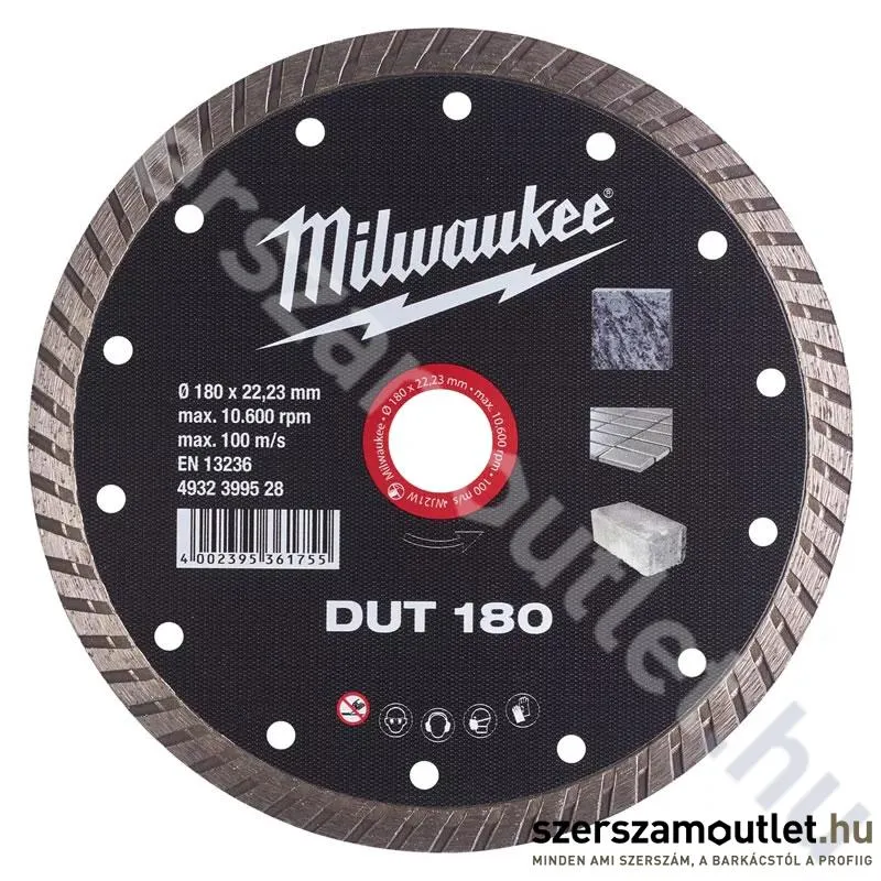 MILWAUKEE DUT 180 Gyémánt vágótárcsa 180mm (4932399528)
