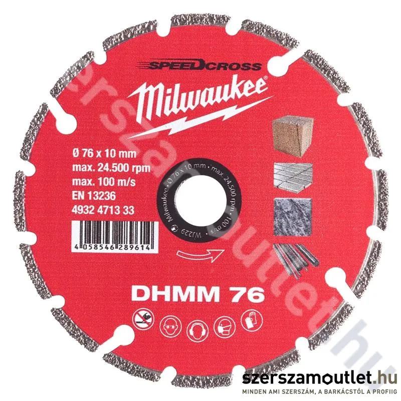 MILWAUKEE Gyémánttárcsa multimaterial 76mm DHMM 76 (4932471333)