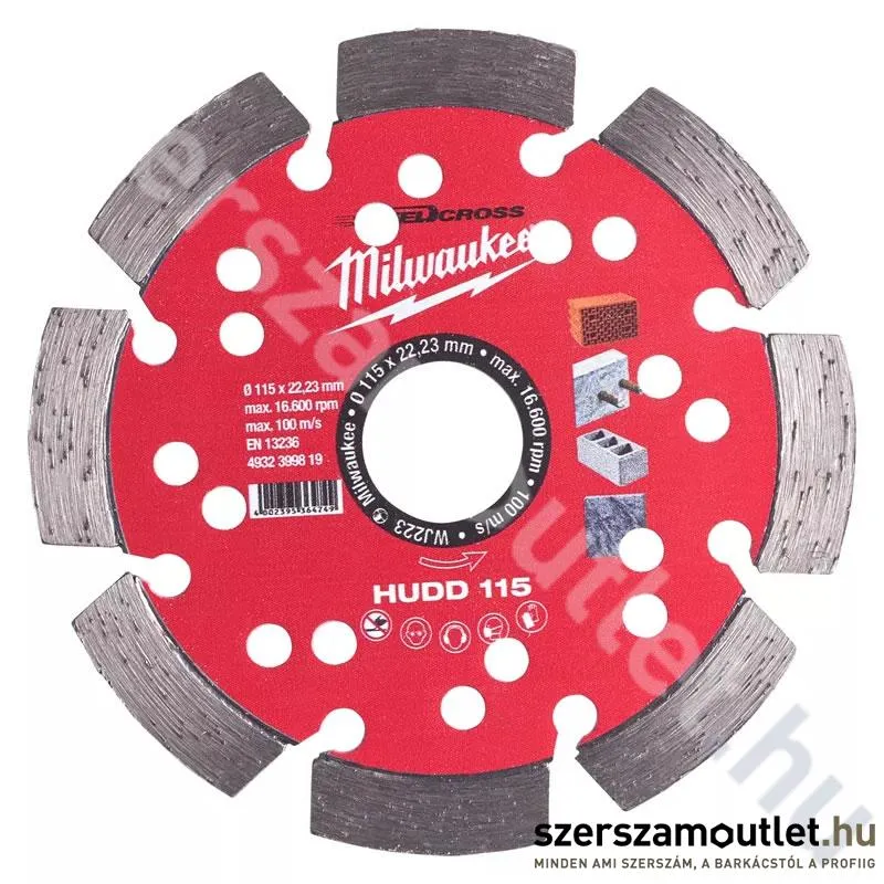 MILWAUKEE HUDD 115 Gyémánt vágótárcsa 115mm (4932399819)