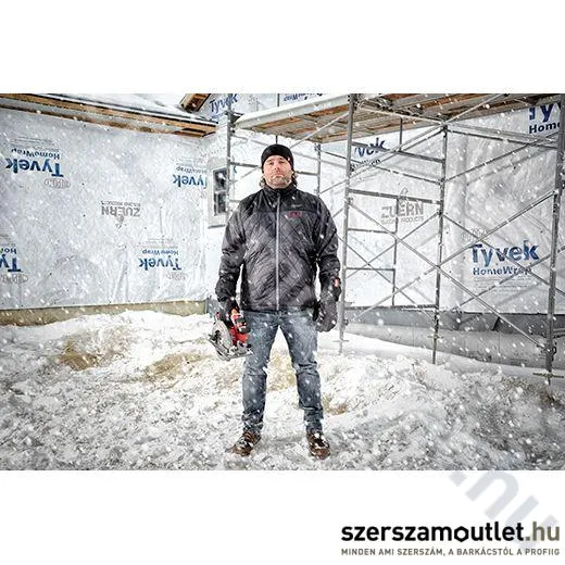 MILWAUKEE M12 HJP-0 (XL) Hibrid fűthető pufi kabát, fekete (4933464367) (Akku és töltő nélkül)