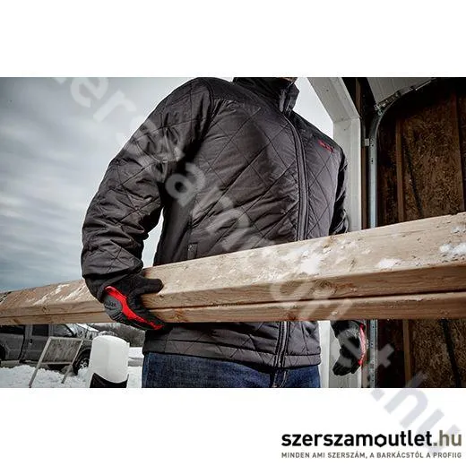 MILWAUKEE M12 HJP-0 (XL) Hibrid fűthető pufi kabát, fekete (4933464367) (Akku és töltő nélkül)
