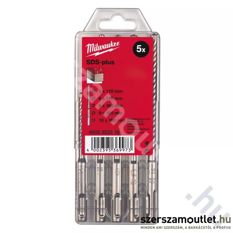 MILWAUKEE M2 SDS-Plus Fúrószár készlet 5 részes (5/6/6/8/10mm) (4932352338)