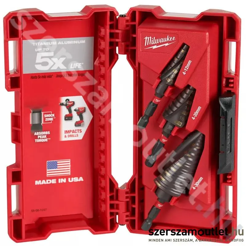 MILWAUKEE SHOCKWAVE IMPACT DUTY Lépcsős fúró készlet (48899266)