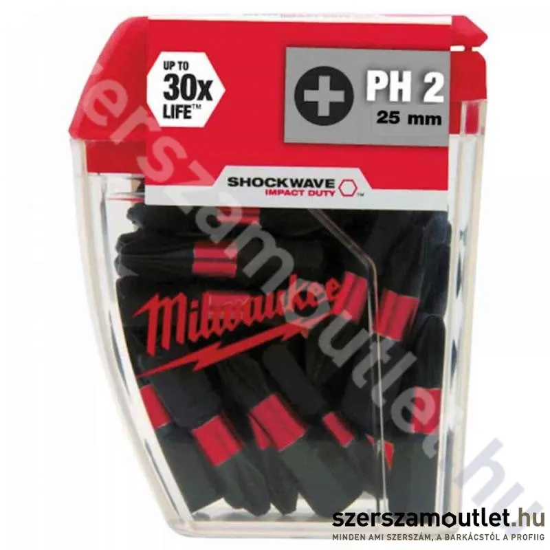 MILWAUKEE SHOCKWAVE PH2x25mm bithegy (25db) (4932430853)