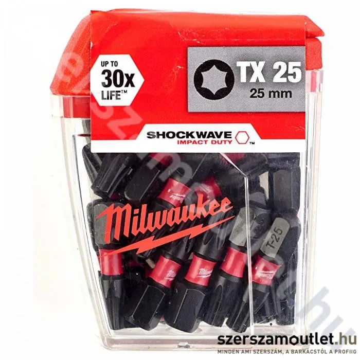 MILWAUKEE SHOCKWAVE TX25x25mm bithegy (25db) (4932430880)