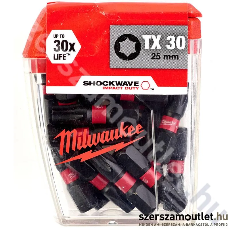 MILWAUKEE SHOCKWAVE TX30x25 mm bithegy (25db) (4932430886)
