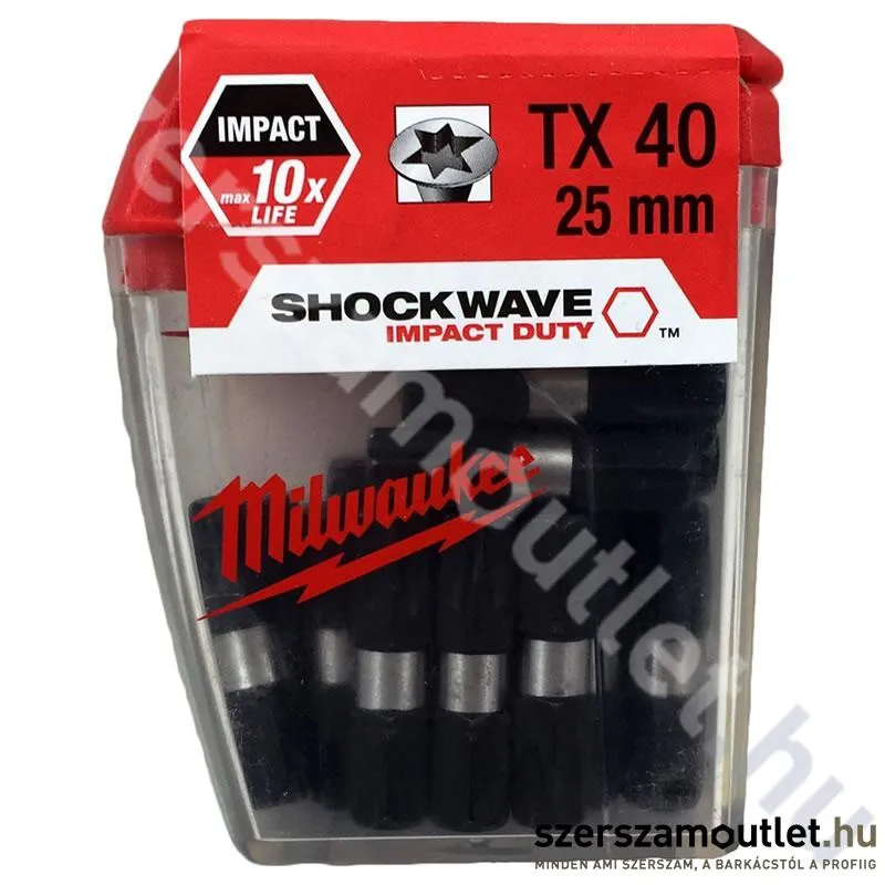 MILWAUKEE SHOCKWAVE TX40x25mm bithegy (25db) (4932430889)
