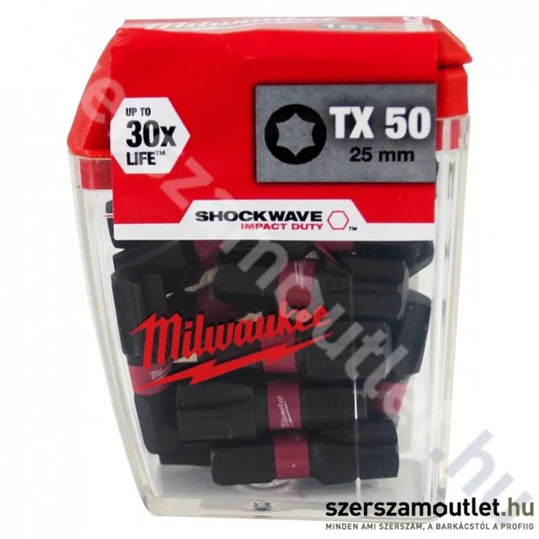 MILWAUKEE SHOCKWAVE TX50x25mm bithegy (15db) (4932430892)