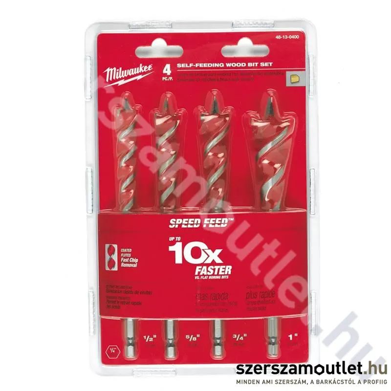 MILWAUKEE SPEED FEED Fafúró készlet, 4 részes (13/16/20/25mm) (48130400/4932479477)