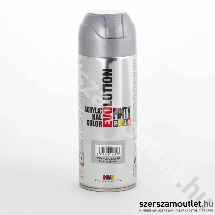 PINTY PLUS MT191 EVO Akril spray 400ml, (Metál ezüst/Metallic silver) (269)