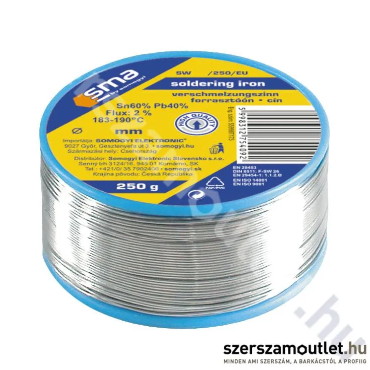 SOMOGYI Forrasztóón, 1mm, 250g (SW 1/250)