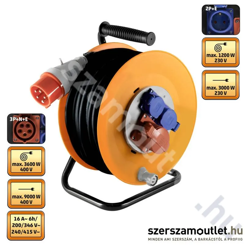 SOMOGYI Kültéri kábeldob 2x230V (25m/5x2,5mm) IP44 (HJR 400-25)