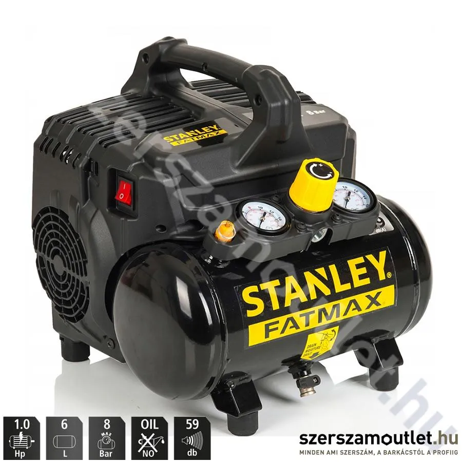 STANLEY D101/8/6 DST101 Fatmax csendes kompresszor (6l/8bar)