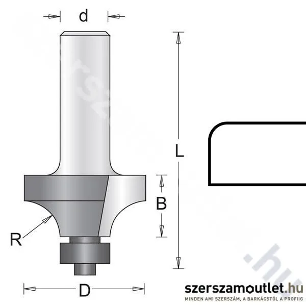 HIKOKI Lekerekítőmaró kés d:6/D:28,6/B:12,7/L:49/R:7,9mm