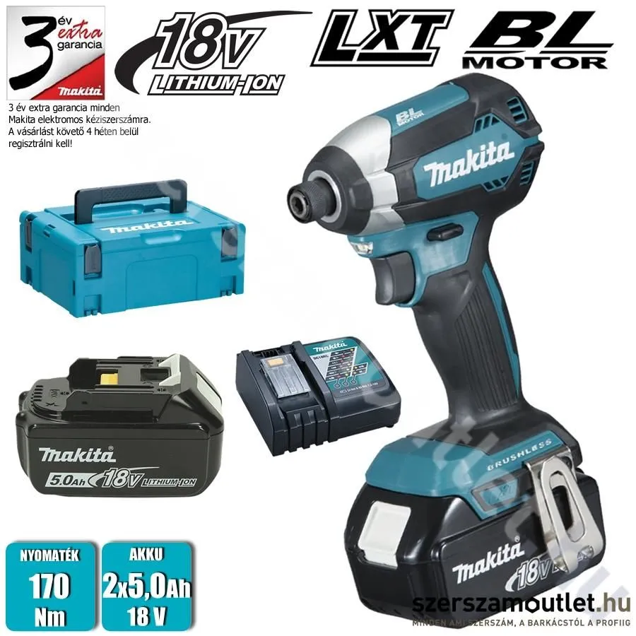 MAKITA DTD153RTJ Akkus szénkefementes ütvecsavarozó 1/4