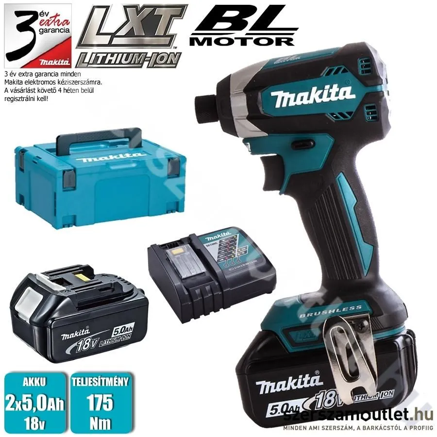 MAKITA DTD154RTJ Akkus szénkefementes ütvecsavarozó 1/4