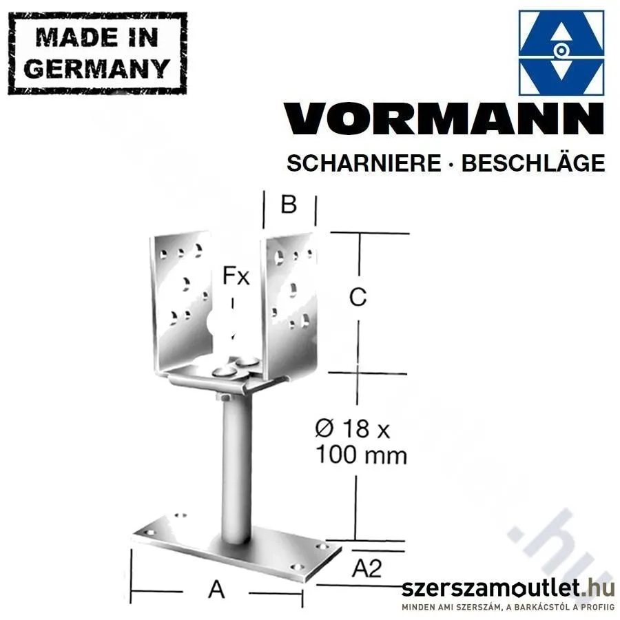 VORMANN Oszloptalp állítható 60-140x70x115mm