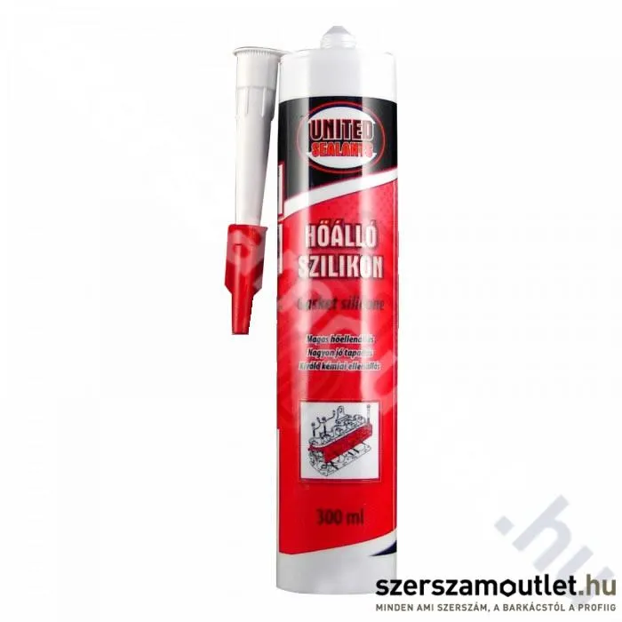 UNITED SEALANTS Hőálló szilikon, piros 300ml (US1040)